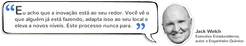 Trabalhar online: "Eu acho que a inovação está ao seu redor. Você vê o que alguém já está fazendo, adapta isso ao seu local e eleva a novos níveis. Este processo nunca para" Jack Welch